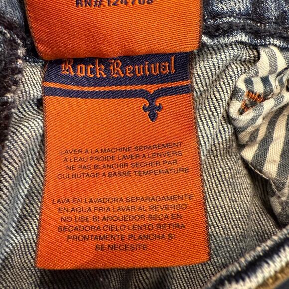 Rock Revival Gina Skinny Jeans Womens Size 29 x 30.5 with Embellished Pockets - Picture 9 of 10